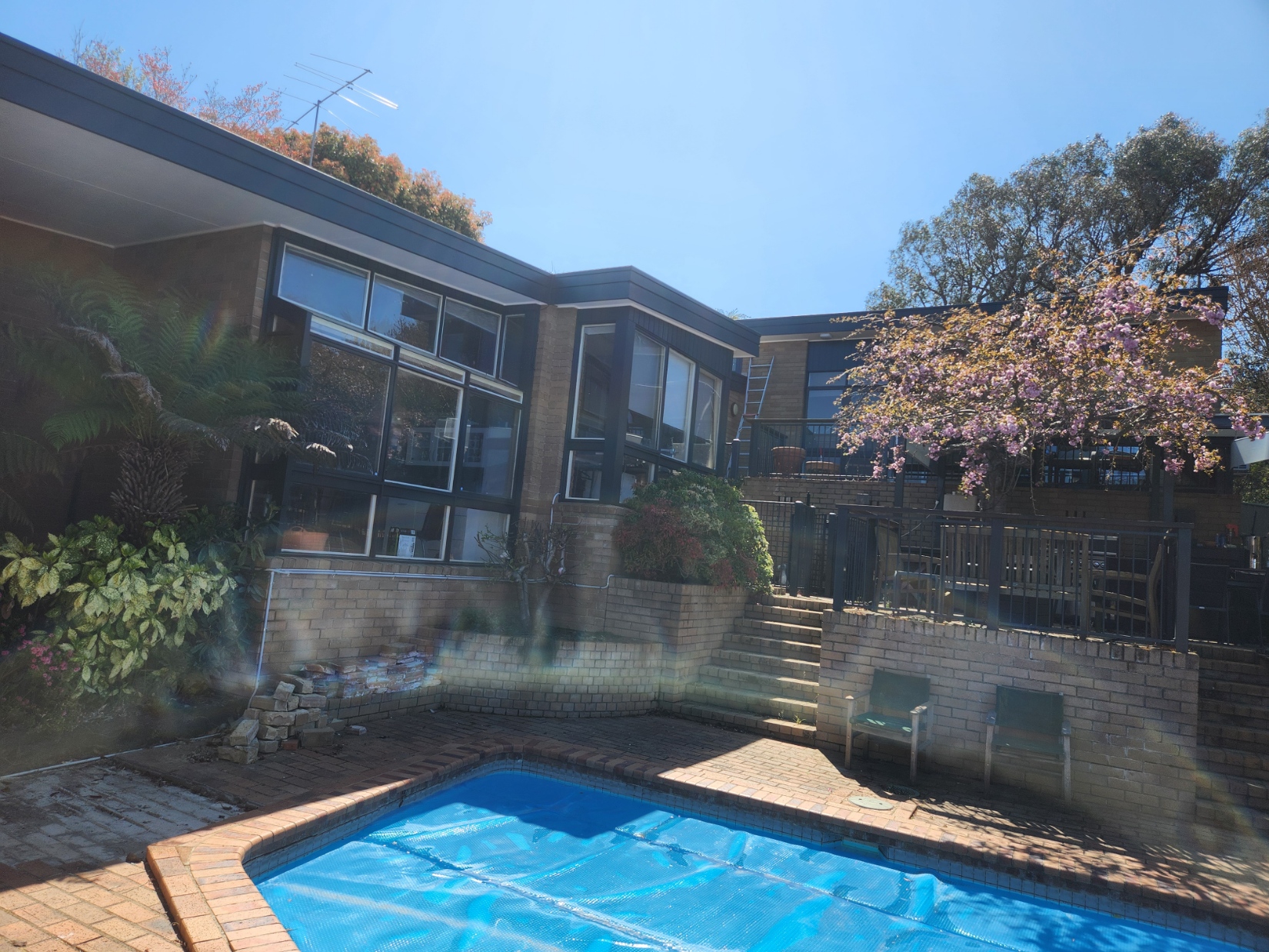 Exterior painting project at a completed home